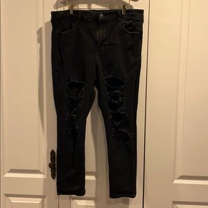Destroyed high rise curvy jeggings